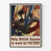 Póster vintage Guayana Británica Trabajo por la Victoria