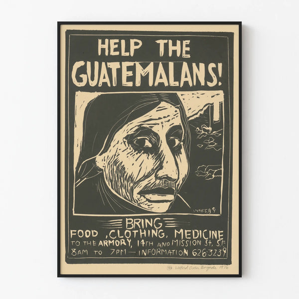 Póster de Solidaridad Guatemala - Ayuda Humanitaria Vintage