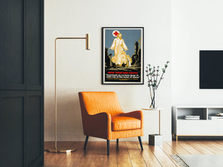 Vintage Red Cross Relief Poster with Christ-like Figure