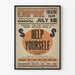 Póster de teatro vintage Help Yourself, Teatro Empire Salem