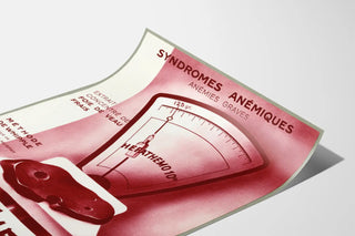 Póster vintage médico Hepathemo anemias graves