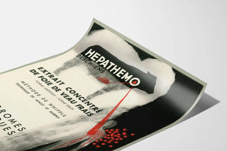 Póster vintage Hepathemo extracto concentrado de hígado de ternera fresco