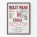 Póster del concierto de Holly Near para el pueblo de Chile