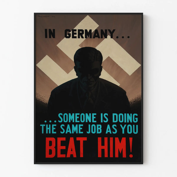 Póster vintage de propaganda alemana - Decoración mural histórica