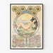 Póster Art Nouveau Il Mattino con girasoles y figura femenina