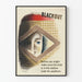 Vintage railway safety poster Blackout with eye and message in English