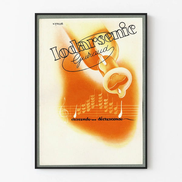Póster artístico vintage Iodarsenic con estética musical