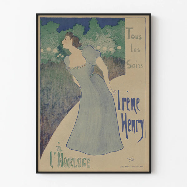 Póster de decoración mural Irène Henry en el Reloj