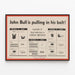 Vintage John Bull Poster - Food Restrictions in Great Britain — framed artwork on a wall