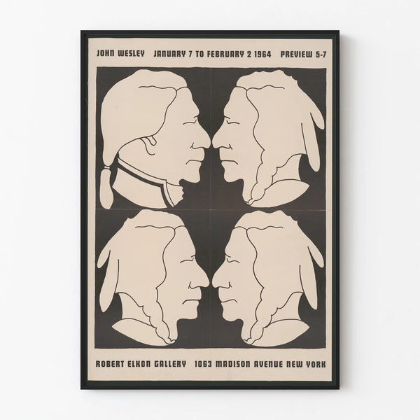 Póster de exposición John Wesley 1964 Vintage