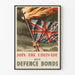 Póster vintage patriótico Union Jack - Comprar bonos de defensa