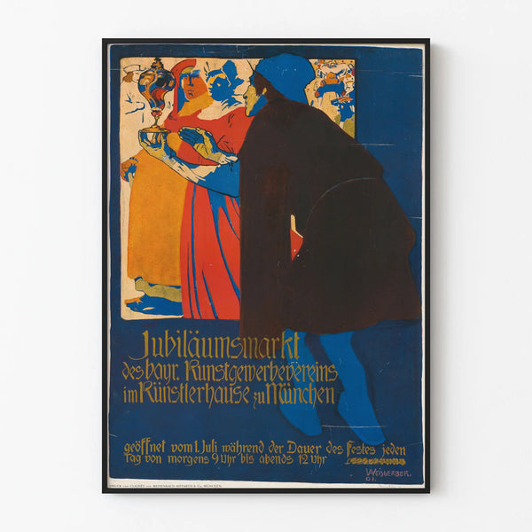 Póster vintage Mercado de aniversario Asociación de artesanía de Múnich