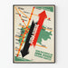 Póster vintage de la línea electrificada del Jura suizo - Mapa ferroviario