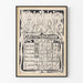 Póster vintage calendario marzo 1894 estilo art nouveau