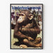 Póster vintage Kinderboekenweek con bebé mono sentado