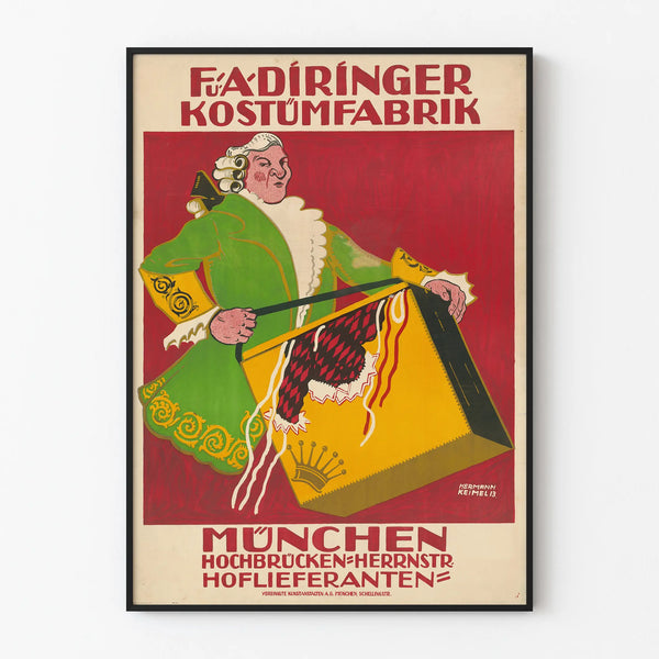 Póster vintage de disfraz antiguo de Múnich para decoración de pared