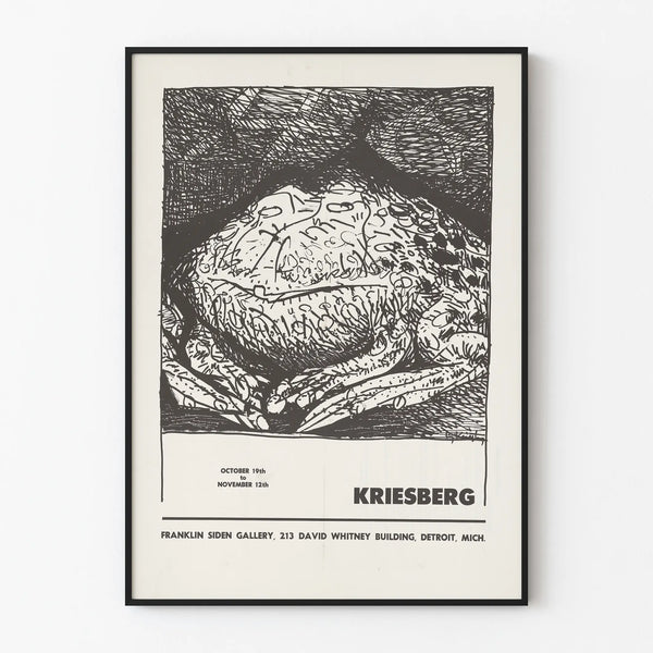 Póster artístico de Kriesberg con ilustración de cangrejo - Decoración mural vintage