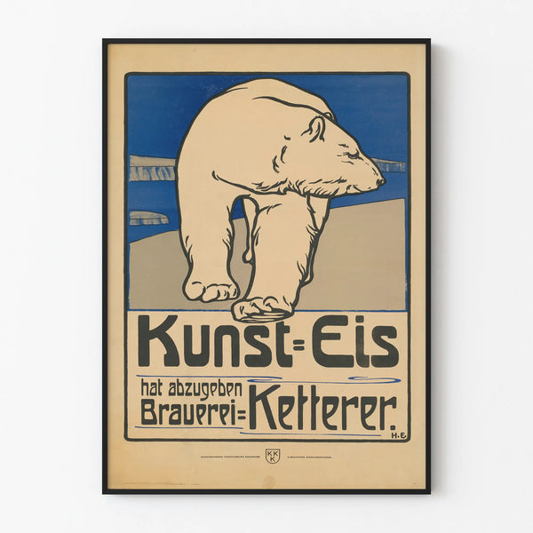 Póster vintage Oso Polar Kunst-Eis para decoración de paredes