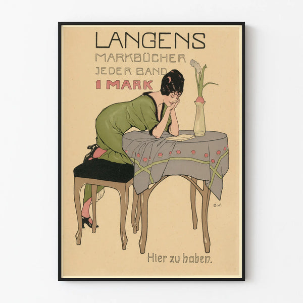 Póster vintage Langens Markbücher decoración mural elegante