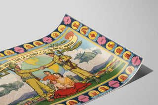 Póster vintage Las Américas Unidas por la victoria y el progreso humano — vista de la obra