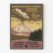 Póster vintage del parque nacional volcánico de Lassen