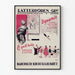 Póster vintage escandinavo Teatro Latterdören Programa de comedia de 4 actos