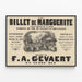 Vintage Poster of Le Billet de Marguerite - Comic Opera in 3 Acts — framed artwork on a wall