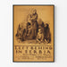 Póster vintage humanitario Left Behind en Serbia