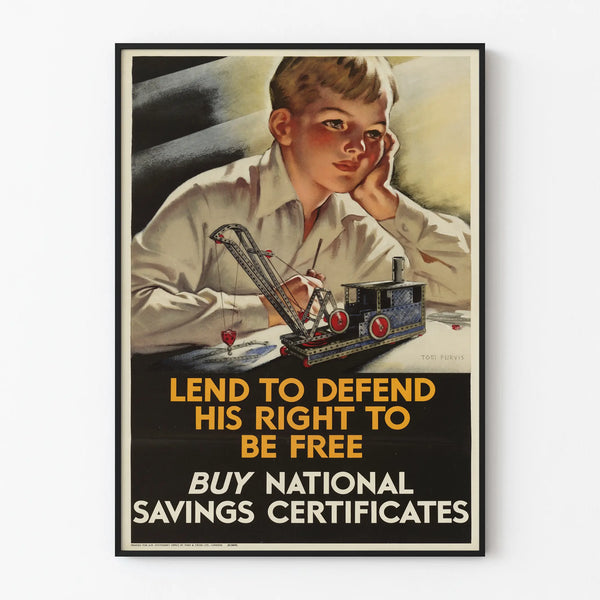 Póster vintage de decoración mural - Promoción de los certificados de ahorro nacionales