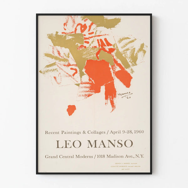 Póster de exposición Léo Manso Pinturas y Collages Recientes 1960