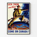 Póster patriótico militar vintage Come On Canada