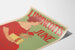 Póster vintage de Lippincott's de junio con mujer en vestido rojo