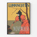 Póster vintage de Lippincott's noviembre con elegante abrigo rojo