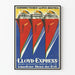 Póster vintage Lloyd Express Norddeutscher Lloyd Bremen
