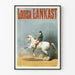 Póster vintage Louisa Lankast de equitación y caballo blanco