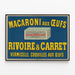 Póster vintage de macarrones con huevos Rivoire & Carret — cuadro enmarcado en la pared