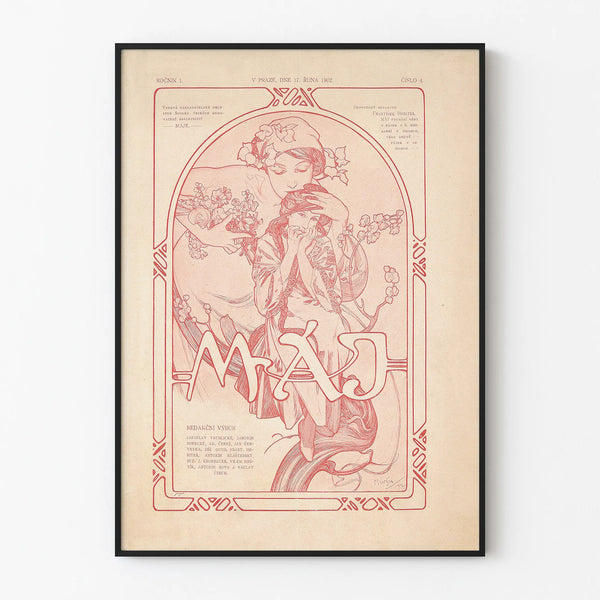 Póster Art Nouveau MÁJ 1902 para decoración mural vintage