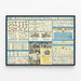 Póster vintage de mapa mundial y distintivos aeronáuticos de la Segunda Guerra Mundial — cuadro enmarcado en la pared