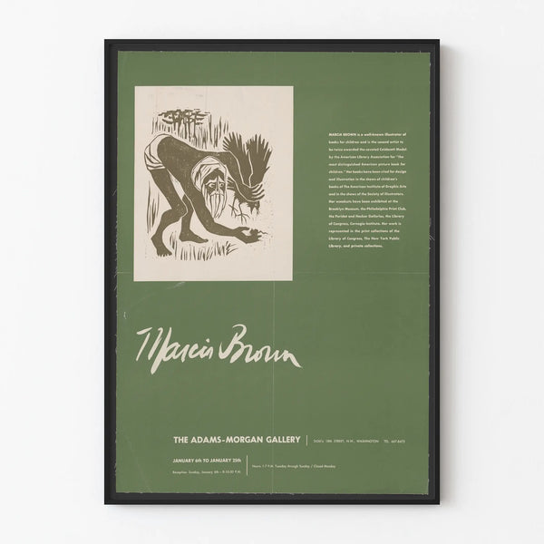Póster de exposición de Marcia Brown en la Galería Adams-Morgan