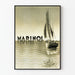 Vintage Marinol poster with sailboat and marine background