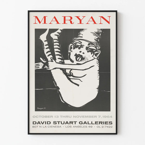 Póster de exposición Maryan 1964 - Galerías David Stuart Los Ángeles