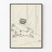 Cartoon dog poster and can of soup - Metal Salvage Depot