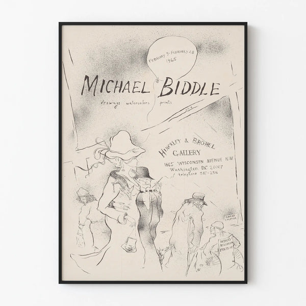Póster de exposición Michael Biddle - Dibujos y acuarelas 1965