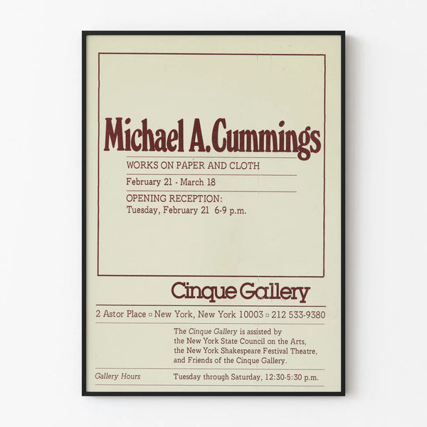 Póster de exposición de Michael A. Cummings en papel y tela - Galería Cinque