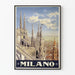 Póster retro de la Catedral de Milán decorativo