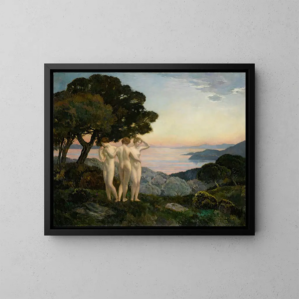 Las tres gracias - Émile-René Ménard — cuadro enmarcado en la pared