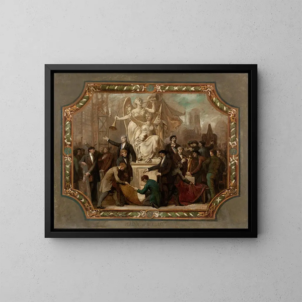 Alegoría de las Artes, techo - Émile Bin — cuadro enmarcado en la pared
