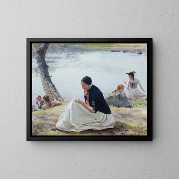 Les souvenirs - Émile Friant — framed artwork on a wall