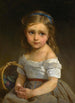 Hija con una cesta de ciruelas - Émile Munier — cuadro enmarcado en la pared