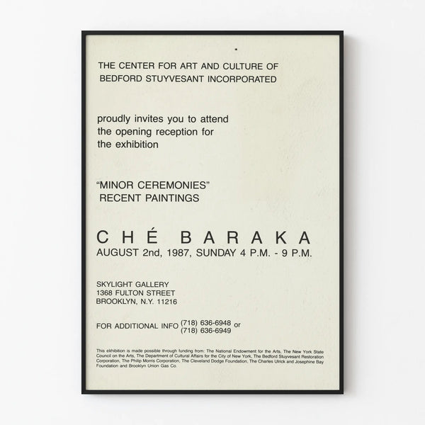Exhibition poster « Minor Ceremonies » by Ché Baraka